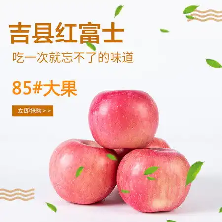 吉县苹果吉祥尚品85mm以上12枚彩色礼盒毛重9斤