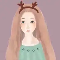 手绘森系鹿角女孩头像微信头像图片大全