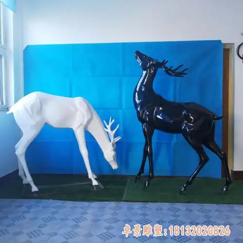 玻璃钢块面鹿雕塑小品四川玻璃钢雕塑鹿图片