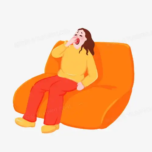 卡通手绘女生靠在沙发上打哈欠免抠元素png图片素材免费下载沙发png20482048像素熊猫办公