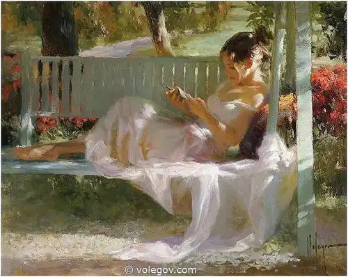 这油画美人,真美