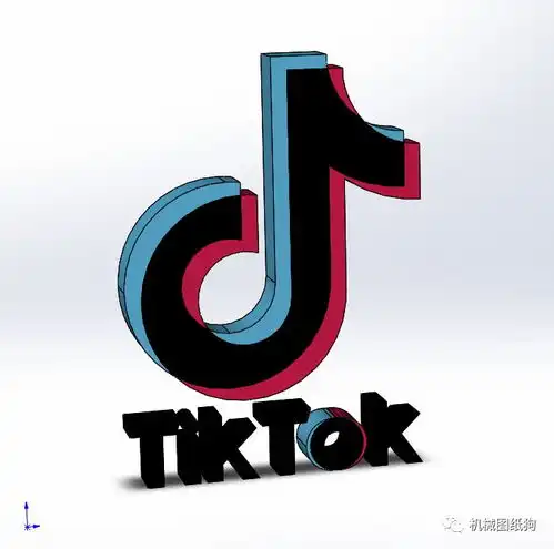 抖音tiktoklogo图标三维模型图纸solidworks设计