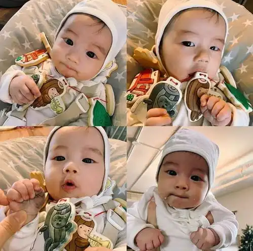 丁文琪晒老公林宥嘉给儿子弹吉他唱歌,酷比昂着小脑袋,表情呆萌