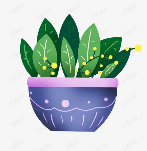 卡通手绘紫色花盆盆栽插画素材图片免费下载高清psd千库网图片编号11505113