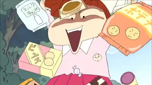 蜡笔小新小爱想要减肥,妮妮用尽了办法想让小爱吃零食增肥