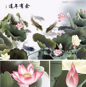 荷花分层图,荷花,荷塘秋色