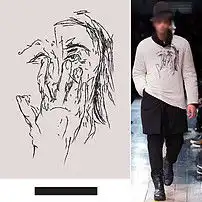 手绘抽象人物服装印花设计图片素材高清ai模板下载23.69mb男士t恤大全