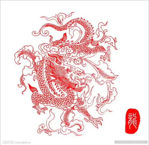 龙古典剪影图片设计图