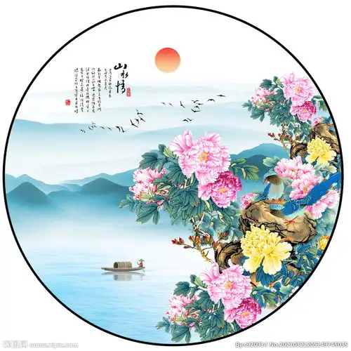 中式花鸟山水装饰画图片