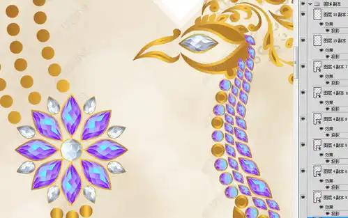 欧式金色家和富贵金色孔雀花卉玄关装饰画图片素材效果图下载