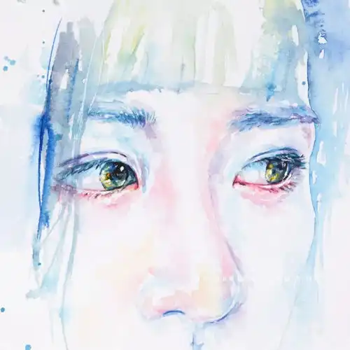 简单粗暴的水彩肖像,让他成为抖音插画封面第一人