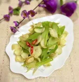 西芹百合的做法西芹百合怎么做美乐猪的菜谱