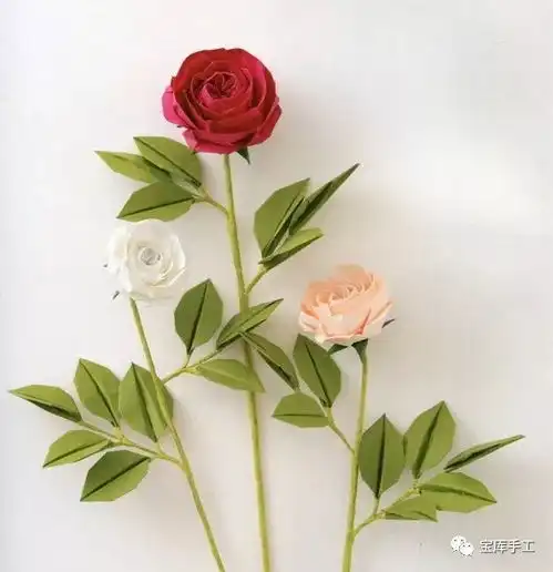宝库折纸70458美丽的折纸玫瑰