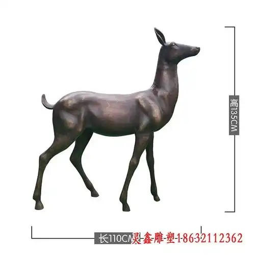 鹿锻铜雕塑镜面梅花鹿雕塑图片