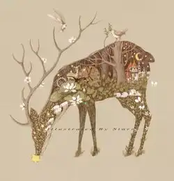 水彩鹿