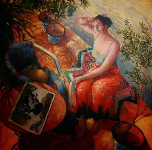 色彩鲜艳丰富的绘画作品法国新纳比画派女画家杜福尼尔油画