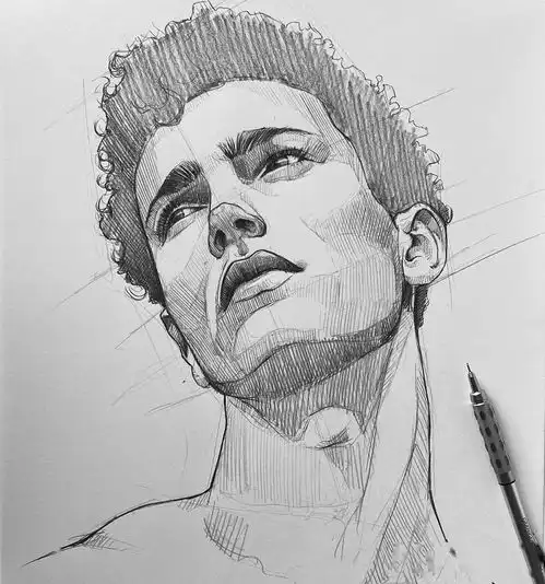 作品欣赏意大利画家尤苏波夫,这些素描头像绝了