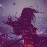 女孩夜景头像一个人走在唯美夜景中的女生头像