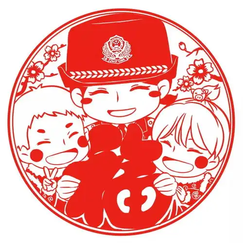 2019警察专属新春贺年窗花来啦一起换头像