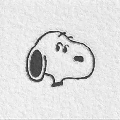 高清超萌可爱的史努比黑白图片头像