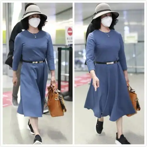 金星向来很低调,穿素色长裙也能如此贵气,女人味十足