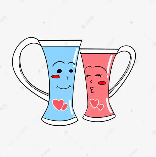 手绘情侣杯子插画素材图片免费下载千库网