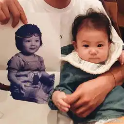 都说女儿像妈妈陈冠希似乎不服气,拿照片对比问道像我吗