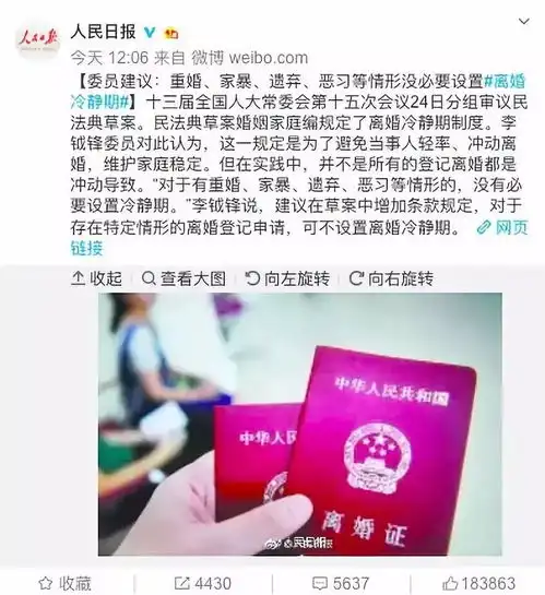 离婚该不该设置冷静期委员的建议让网友们炸开了......
