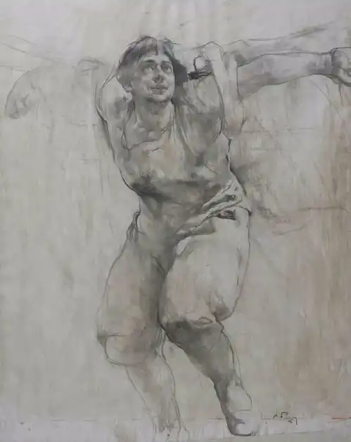 大师级的素描和油画,恰到好处的美