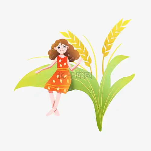 芒种麦子坐着的女孩素材图片免费下载千库网