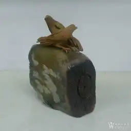 昌化石雕枯木逢春摆件