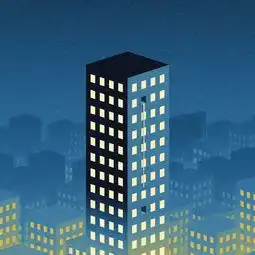 插画城市夜光