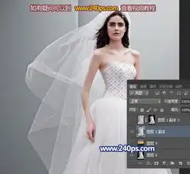 ps抠出室内背景复杂的透明婚纱