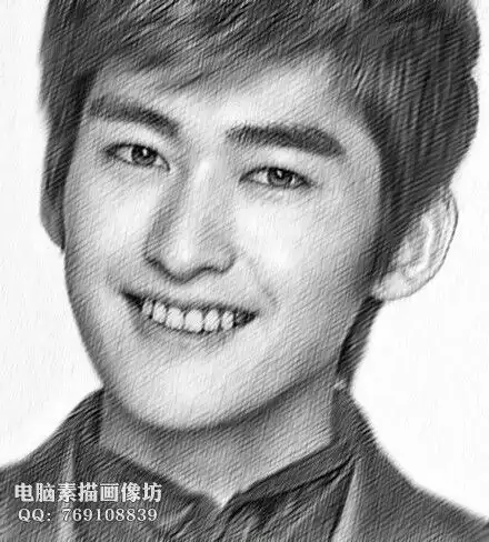 明星手绘头像张翰素描画像