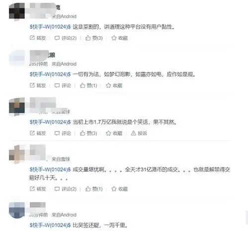 股民怒了狂跌1.36万亿,快手蒸发了一个美团黑石淡马锡全亏