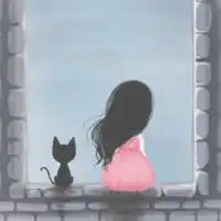 qq头像女生哲理卡通我只是在你的世界路过