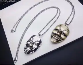 v字仇杀队面具项链,设计风格融合摇滚朋克街头嘻哈风格,潮牌时尚精品项链批发
