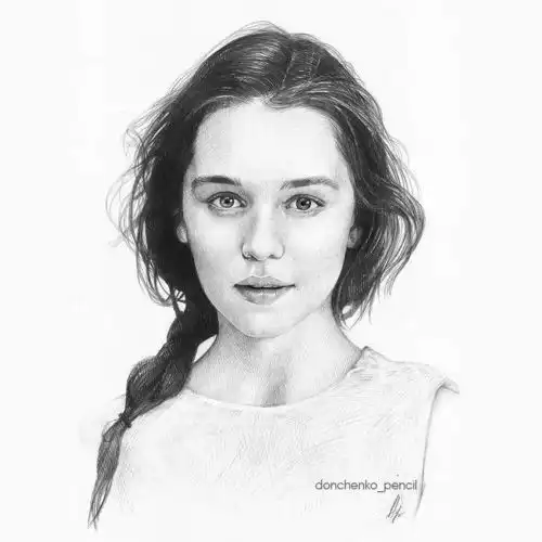线条明快富有质感的铅笔素描人像画,值得收藏