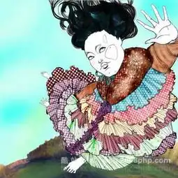 手机版artaksiniya有点日本风格的另类人物插画