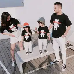 goofloron亲子装夏装2019新款潮全家一家三四口短袖t恤洋气母子母女装灰色120cm蜜芽,中国领先的进口母婴限时特卖商城