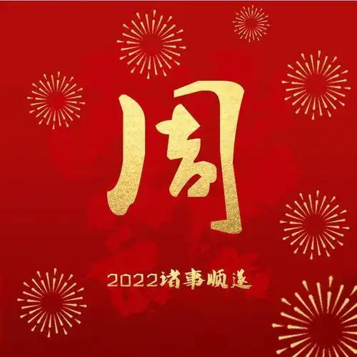 烟花系丨2022新年姓氏头像红色系喜庆