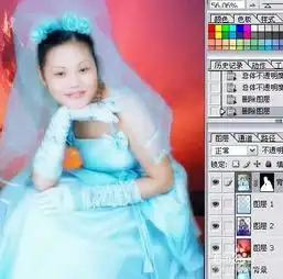 教你如何在ps中对复杂背景婚纱进行换底操作