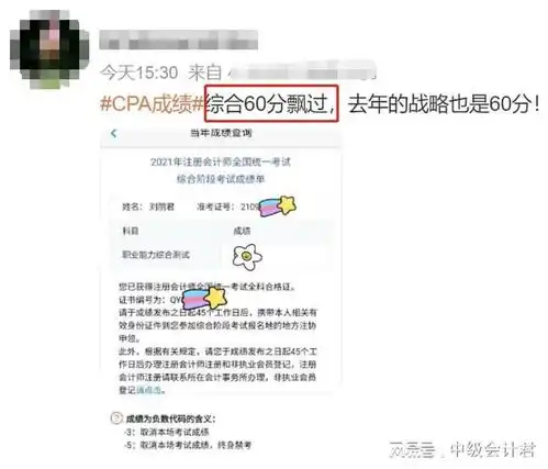 2021年cpa最幸运的成绩单膜拜了