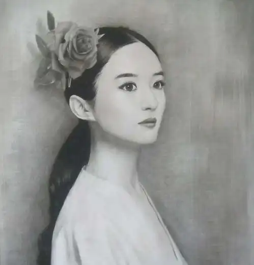 明星素描照片对比,杨幂清秀女神,而赵丽颖素描则完全不像她