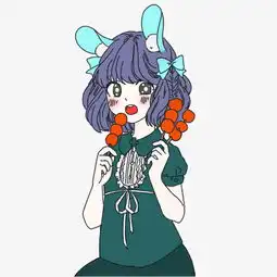 可爱女孩吃糖葫芦卡通糖葫芦图片素材其他格式下载动漫人物大全