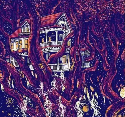 像梵高致敬的插画师,用流动感的笔触和富有冲击力的色彩,营造出了一场妙不可言的时光旅行