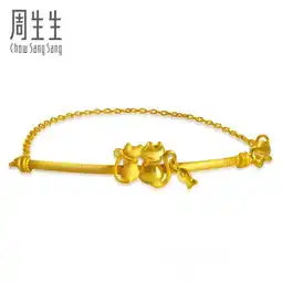 周生生黄金情侣猫仔手链图片