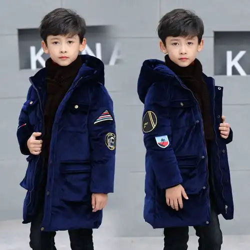 男童棉衣2019新款冬装中长羽绒棉服中大童12儿童棉袄男孩外套15岁,一品好特惠