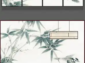 新中式淡雅禅意竹子花鸟意境工笔画背景墙图片设计素材高清模板下载206.77mb中式电视背景墙大全