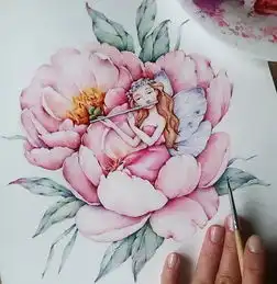 彩铅结合水彩来画手绘,童话般的精致